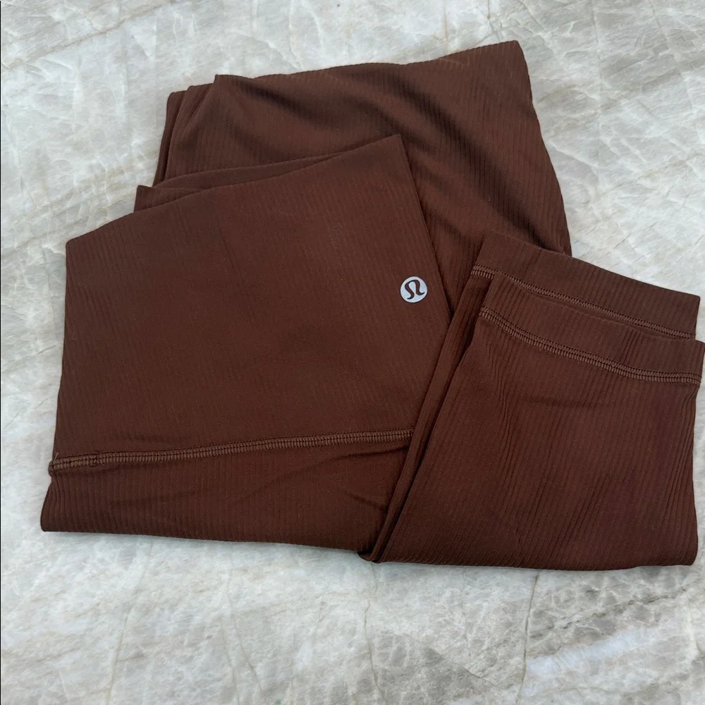 Lululemon Align Ribbed High-Rise Pant 25” in Roasted Brown – Size 8 - Picture 5 of 5